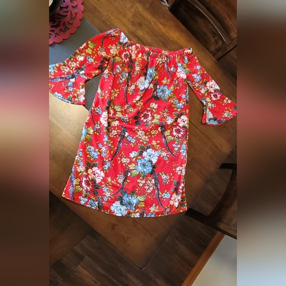 CITY STREETS - Tropical Bell Sleeve Sundress - Women's  Size S - Picture 5 of 15